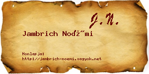 Jambrich Noémi névjegykártya